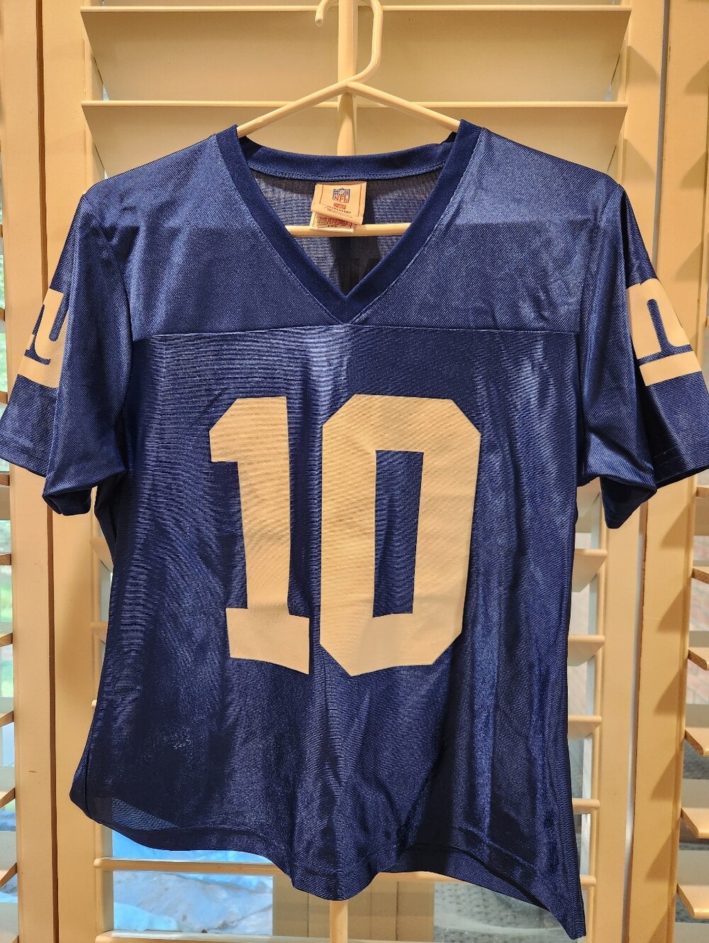NFL Women's Blue #10 Football Jersey with White Numbers, Size M